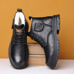 Talvised karusnahast voodriga lumesaapad Meestele &Otilde;ues Libisemisvastased Poolsaapad Vabaaja soojad t&ouml;&ouml;lised K&otilde;rged jalan&otilde;ud Meeste paeltega fliisvoodriga spordinahast saapad 40