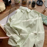 S&uuml;gismoodne n&ouml;&ouml;biga s&auml;rk puuvillane pluus Naiste topid Lihtsad &uuml;hev&auml;rvilised Kaelama kraega s&auml;rk vabaaja avarad riided Blusas 29618 One Size roheline