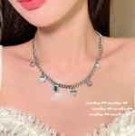 Maria Topopa kalliskivist kaelakee Escape printsessiga kaetud 18K kullaga vesisinine gradient armastav s&uuml;da, tsirkoon k&auml;ev&otilde;ru