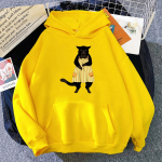 Meisterlik kass on t&auml;na taas masenduses Naiste pusad Harajuku Kawaii Saku Yukichi pusad Unisex Anime Pullovers Pusad 2XL