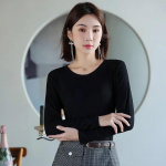 S&uuml;gis Y2K T-s&auml;rk Mood Talvine pikkade varrukatega alumine s&auml;rk Casual Naiste O-kaelusega avarad riided Must T-s&auml;rk Blusas 29769 M orion i v&auml;rv