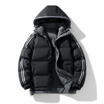 Meeste &uuml;lisuur 5XL talvine paks Y2K sulejope Parkas kapuutsiga mantel T&auml;navar&otilde;ivad Triibulised riided &Uuml;ler&otilde;ivad 5XL must