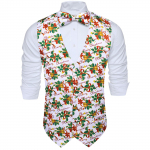 Barry.Wang Meeste Vest Vest Kikilips Hanr&auml;tik Mansetin&ouml;&ouml;bid Jacquard kootud siidist pulma tutvumispeo komplekt 3XL