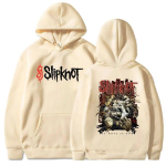 Valmistuge Hell Touriks Hoodie Heavy Metal dressipluus Unisex Rock Band Pusad Topid Unisex Slipknots Kahepoolse tr&uuml;kiga kapuutsiga pullover Unisex M beige