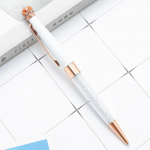 1 tk kirjatarvete kroon, kristallist pastapliiats, kontoritarbed, keerlev metall, luksuslik roosikuld