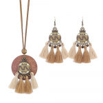 Vintage mood kaelakee Boheemlaste rahvusstiilis pikk liialdatud isikup&auml;ra r&otilde;ivakett Naiste aksessuaaridega kaelakeed k&otilde;rvar&otilde;ngaste komplekt