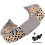 Kellarihm roostevabast terasest toon 13mm 17mm 18mm 19mm 20mm 21mm 22mm roosakuldne h&otilde;bedane kellarihm Oyster k&auml;ev&otilde;ru Silver Gold 20mm