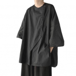 Meeste suvine T-s&auml;rk Hip Hopi &uuml;hev&auml;rviline, kolme neljandiku varrukatega, ebaregulaarse kujundusega, &uuml;lem&otilde;&otilde;duline, hoidke jahedalt &Uuml;markaelusega pullover S&uuml;giskevadine top meeste riided M must