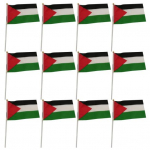 K&auml;eshoitavad Palestiina lipud Pehme kulumiskindel, pleekimatu peen muster K&auml;ega lehvitavad Palestiina riigilipud Kaunistused 12pcs