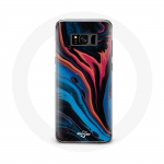 &Uuml;mbris Samsung Galaxy S8 pluss abstraktse tekstuuriga sinine must punane