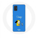 Coque pour Samsung Galaxy A71 Bangtan BTS BT21 Chimmy Jimin Fond Bleu
