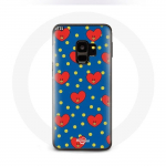 Coque pour Samsung Galaxy S9 Plus BTS Bangtan Gar&ccedil;ons BT21 TATA de V Fond Bleu