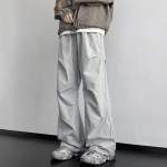 2024. aasta suve &uuml;lisuured vabaaja kottis Y2K p&uuml;ksid meeste laia s&auml;&auml;rega p&uuml;ksid elastne v&ouml;&ouml;koht Harajuku dressip&uuml;ksid Techwear Korea riided M helehall v&auml;rv