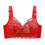 Tikitud rinnahoidja naised kogunevad ilma terasr&otilde;ngata, k&uuml;lgmised rindade sisset&otilde;mbamisosad ja &uuml;lemine tugi aluspesu Push Up naistepesu 32/70A punane