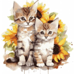 C191#Lillede ja kasside seinakleebis Lastetoa taust Kodukaunistuse seinamaaling Elutoa tapeet A-29.5x30cm-PET