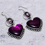 Naturaalne lilla labradoriit, amet&uuml;st 925 h&otilde;bedast k&otilde;rvar&otilde;ngas 2.76 h8N34