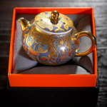 1 tk 24k kuldne teekann Master k&auml;sit&ouml;&ouml;na valmistatud Dunhuang Tangka kullatud pott kodumajapidamises kasutatav kingituste teekomplekt Kvaliteetne Kung Fu teekomplekt, &uuml;ks kannu 24k Golden - Bodo Morrogo Pot