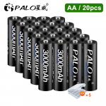 4 tk Laetav AA Ni-mh 3000mah 1,2 V aku mikrofoni / m&auml;nguasjade / kaamera jaoks 1,2 V aa LED taskulambi aku 20pcs