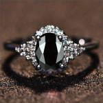 1 tk h&otilde;bedase v&auml;rvi ovaalne l&otilde;ikega must kivi CZ k&uuml;&uuml;nis s&otilde;rmused pulmapael Ehted s&otilde;brap&auml;eva kingitused 5 must