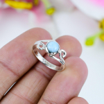 Natural Republic Larimar Gemstone 925 Tahke Sterling H&otilde;be Kingitus S&otilde;rmus S.7 o2M51