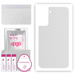 apgo Protective Skin Sticker for the back compatible with Samsung Galaxy S21 5G, Wrap Film, Foil, Vinyl - Pattern Transparent Carbon