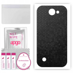 apgo Protective Skin Sticker for the back compatible with LG K3, Wrap Film, Foil, Vinyl - Pattern Black Honeycomb