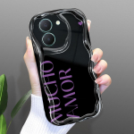 Armas koomiksimustriga kreemjas tekstuuriga korpus, lainelise servaga pehme silikoonkaanega telefoni&uuml;mbris Vivo jaoks Vivo S1 valge