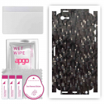 apgo Protective Skin Sticker for the back+sides compatible with Apple iPhone 5, Full Wrap Film, Foil, Vinyl - Pattern Carbon Black Pixel