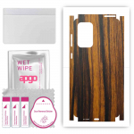 apgo Protective Skin Sticker for the back+sides compatible with Samsung Galaxy A73, Full Wrap Film, Foil, Vinyl - Pattern Tigerwood