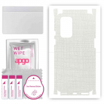 apgo Protective Skin Sticker for the back+sides compatible with OnePlus 9, Full Wrap Film, Foil, Vinyl - Pattern White Fabric