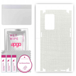 apgo Protective Skin Sticker for the back+sides compatible with Oppo Reno7 PRO, Full Wrap Film, Foil, Vinyl - Pattern White Fabric