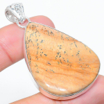 Natural Picture Jasper Gemstone 925 Sterling Silver Gift Pendant 2.25 r1g29