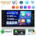2 DIN Android stereo Carplay Auto Universaalne Multimeedia videopleier Toyota Vios Crown Camry Hiace Previa Corolla RAV4 jaoks 4+64+AHD