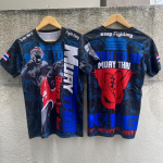 Muay Thai Kickpoksi 3D Prindiga T-s&auml;rk Mehed Naised Unisex L&uuml;hikeste Varrukatega &Uuml;mmarguse Kaelusega Streetwear Vabaaja MMA Segatud V&otilde;itluskunstide Treening XS