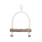 Helmestega linnukiigum&auml;nguasi, kellukellad, hambaid lihvivad naturaalsest puidust papagoi ahvena rippkiiged S