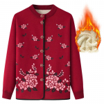 Eakate soojad riided pluss sametist paksendav keskealiste ja eakate talveriided naiste mantel ema aluspesu komplekt vanaema kampsun XXXXL punane