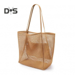 Naiste ranna &otilde;lakott &otilde;&otilde;nsas l&auml;bipaistvast v&otilde;rgust sisetaskuga, suur mahutav kokkupandav poesk&auml;imise koolikott pruun