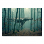Abstraktne vaal ujumas metsas P&otilde;hjamaade prindiga plakat Puud Kevadine maastik Pilt Kunst L&otilde;uendimaal Loov kodukujundus 70x100cm No Framed