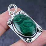 Malachite Gemstone Handmade 925 Sterling Silver Gift Jewelry Pendant 2.01 d9i51