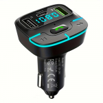 Super kadudeta heli traadita auto MP3-m&auml;ngija FM-saatja Kahe USB-kiirlaadimisega PD-t&uuml;&uuml;pi C-USB &uuml;he v&otilde;tmega k&auml;ed-vabad helistamise autoheli vastuv&otilde;tja must