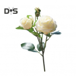 Kunstlik roos varrega roheliste lehtedega Realistlik v&otilde;ltslilledega pulmapidu Kodukontori laua keskosa Kunstlik lilleline oksakaunistus valge