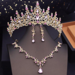 Wedding Dress Bridal Jewelry Sets Princess Tiaras Crown and Earrings Party Prom Necklace Costume Jewelry Set Bride Accessories