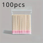 7 cm &uuml;hekordselt kasutatavad terava otsaga roosa arvuga t&auml;ppisotsaga vatitikuga terava otsaga vatitupsud puidust pulkadega t&auml;toveeringu meigiks ja manik&uuml;&uuml;riks 100pcs