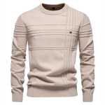 AIOPESON Meeste Crewneck Pullover Kampsun Kootud Puuvillane Triibuline Kvaliteetsed S&uuml;gistalvised Soojad Kampsunid Meestele S 55-65 kg glasuurimata portselan