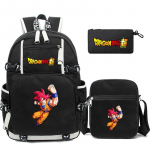 3 tk/komplekt Anime Dragon Ball S&uuml;learvuti Seljakott Unisex Seljakott L&otilde;unas&ouml;&ouml;gikotiga T&uuml;drukule Poisile Teismelisele Koolikott Meestele Naistele Vabaaja Kott Seljakott Mochila