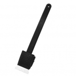 Puhastushari kolm-&uuml;hes grillpuhastushari k&auml;sn Rasvane mustuse k&uuml;hvel rippuva auguga K&ouml;&ouml;gis pika varrega hari Grillimist&ouml;&ouml;riist must