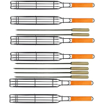 Kabob Grillikorv Grillivardad Mittekleepuvad Kabob Grillikorvid 6 ja 6 grillvardast, grillimis- ja BBQ-tarvikud Pack of 6