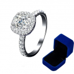 100% Moissanite'ist s&otilde;rmused 1 kat 2 kat 3 kanti briljantne teemandiga halo kihlas&otilde;rmused naistele, t&uuml;drukutele, lubavad kingitust h&otilde;bedast ehteid 16