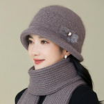 Uus Keskmise Suurusega Naiste Talvine Villane M&uuml;ts Soe V&auml;lismaa Gaas Pl&uuml;&uuml;sist Kunstk&uuml;&uuml;liku Karusnahast Kootud M&uuml;ts &Auml;mbrim&uuml;ts hat only