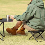 Camping Stool Fishing Foot Rest Heavy Duty Camp V&auml;ike kokkupandav tool reisimiseks grillimiseks Black 28.5x24x23cm